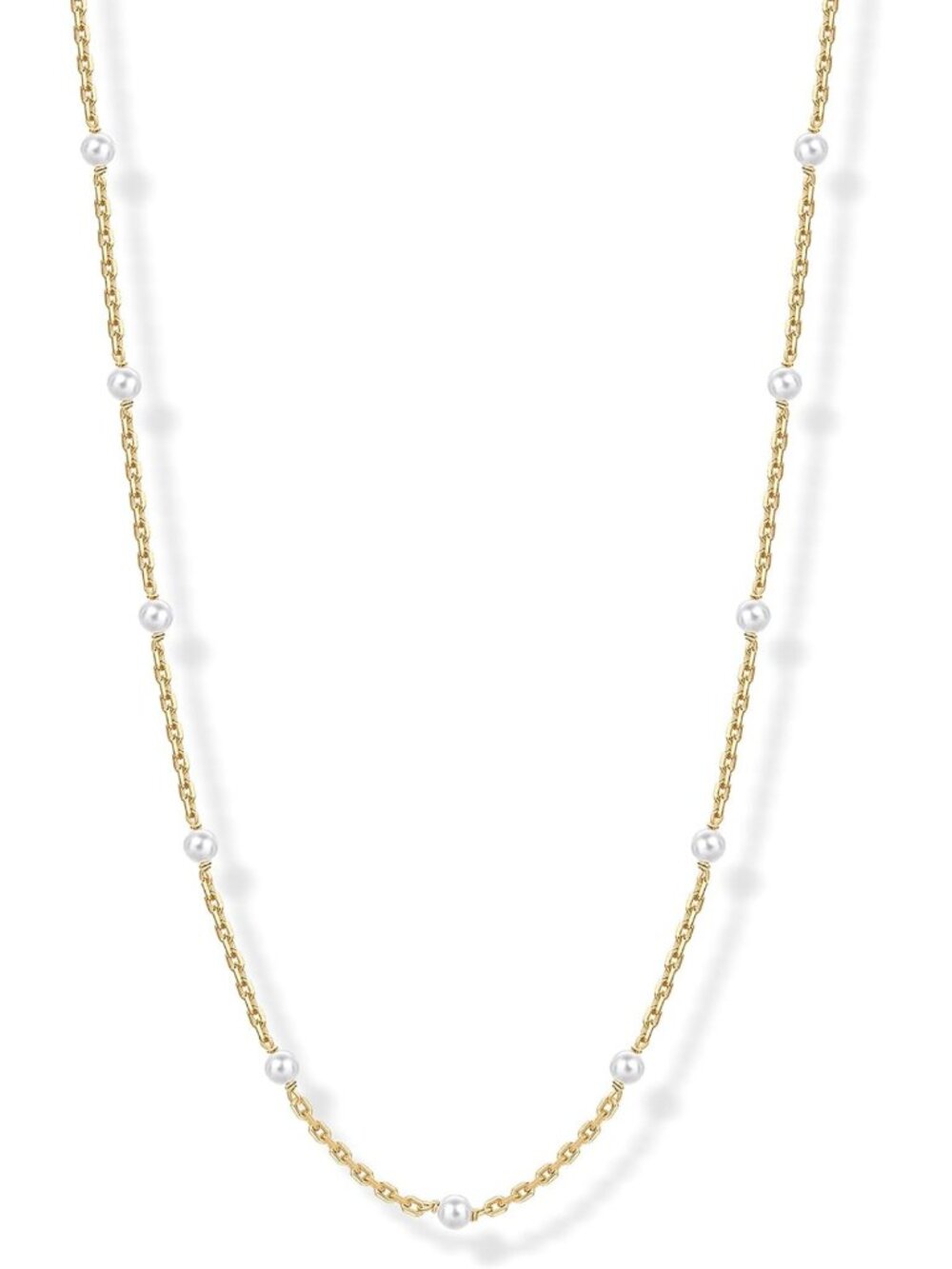 Dainty Gold Plated Pearl Necklace for Women | Beaded Choker Jewelry Gift